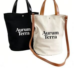 กระเป๋าโท้ทสะพายไหล่ผู้หญิงแบบหรูหราเป็นมิตรกับสิ่งแวดล้อม พิมพ์โลโก้ตามสั่ง ทำจากผ้าแคนวาสฝ้ายพร้อมหูหิ้วหนัง ลายตัวอักษร - Product Image 2