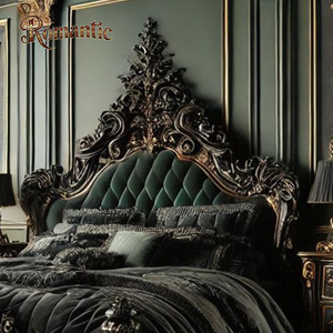 מעצב קלאסי אירופאי סִגְנוֹן עור מעץ מלא מסגרת מיטה מתכווננת בגודל קינג סייז חדר שינה יוקרתי סט שלם מורכב - Product Image 3