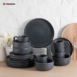 Juego de vajilla de cerámica esmaltada de color beige de 16 piezas, estilo nórdico occidental de lujo, para servir comida y cenar, para 4 personas. - Product Image 5