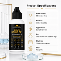 Colle à perruque à base d'eau pour marques de perruques, formule transparente et résistante à l'eau avec protecteur de cuir chevelu