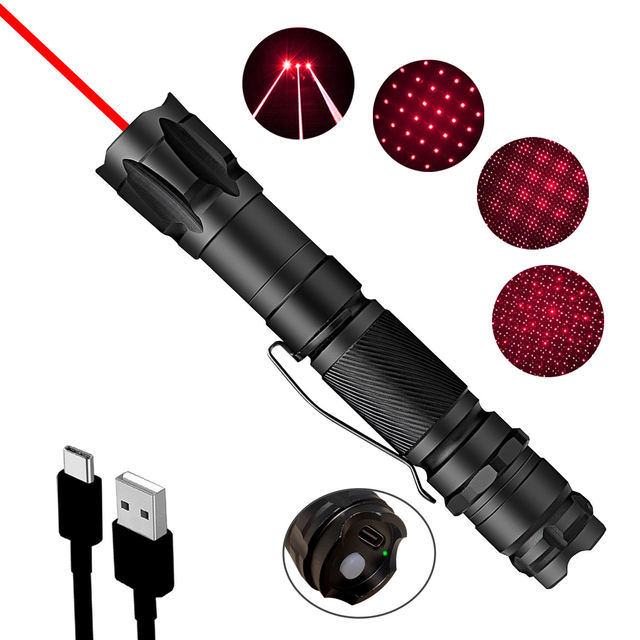 Portable Fashional High Power Adjustable Focus Red/Green Laser Pointer Pen 650 nm 100 to 12000 Meters Range Pet Play Laser Pen