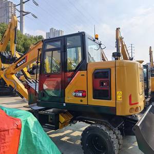Excavadora de ruedas Sany SY75W de 7.5 toneladas en buen estado, con la mejor calidad para la venta, máquina de construcción con emisiones EPA. - Product Image 1