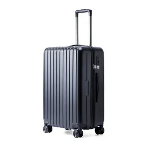 مخصص شريط عمودي عربة ABS PC قشرة صلبة حقيبة سفر حقيبة حقيبة أمتعة