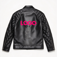 Veste en cuir PU à manches longues et col rabattu, grande taille, avec logo graphique personnalisé OEM/ODM, nouveau matériau, pour hommes