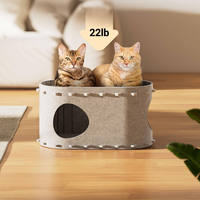 Maison pour chats d'intérieur, lit-caverne pour chats multiples et grands, résistant aux griffures, tunnel pliable pour chatons, lit fermé