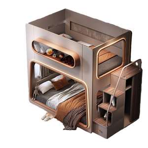 Barandilla alta, cápsula espacial, cama para niños, literas pequeñas, camas individuales, no se molestan entre sí - Product Image 1