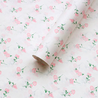 Papier d'emballage pour fleurs de style nouveau, papier de riz, motif de tulipe, nœud papillon, rose, 50x70cm, cadeau et artisanat