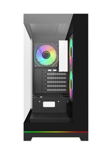 Boîtier d'ordinateur <span class=keywords><strong>de</strong></span> jeu avec panneaux avant et latéraux en verre trempé sans couture, support <span class=keywords><strong>de</strong></span> <span class=keywords><strong>radiateur</strong></span> <span class=keywords><strong>de</strong></span> 360 mm, boîtier PC ATX avec bande RGB en Big Foot - Product Image 2