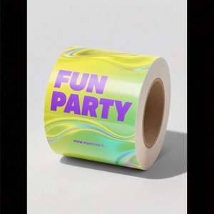 Logo <b>Sticker</b> Custom, Custom Printed Roll Plastic Waterproof Synthetic Paper Adhesive <b>Vinyl</b> PVC Round Circle Brand Logo <b>Sticker</b> - Product Image 4