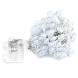 Ghirlanda di luci a bolle, batterie 3AA, colore bianco ghiaccio, 10m, ideale per decorazioni interne ed esterne, crea - Product Image 2