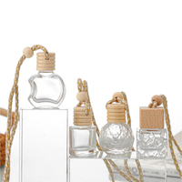 En stock vide 5ml 6ml 8ml 10ml 12ml Désodorisant pour voiture en verre Diffuseur suspendu Bouteille de parfum Bouteille d'aromathérapie pour voiture avec sangle
