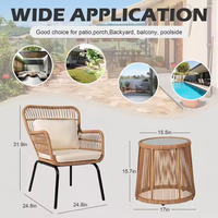 Ensemble de canapés de jardin de luxe en rotin tressé pour terrasse, mobilier d'extérieur moderne pour salon et chambre, table et chaises en rotin PE