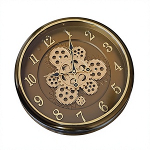 Modern Moving Gear <b>Wall</b> <b>Clock</b> Large Vintage Industrial Mechanical Design Decorative <b>Clock</b> for Living Room and Office - Product Image 2