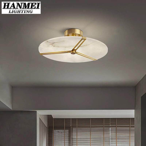 Plafonnier LED en laiton et marbre de style minimaliste, design moderne haut de gamme, AC pour chambres à coucher, vente en gros HM-YL-X1011-40 Plafonnier LED moderne - Product Image 4