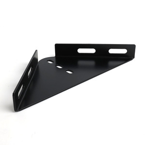Trapezoidal Corner <b>Bracket</b> Steel Black 20 Mm Hole Furniture Hardware <b>Shelf</b> Support Bed Brace Minimalist Design Durable - Product Image 4