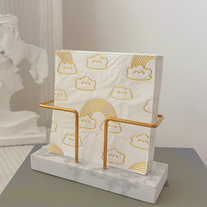 New cross-border creative cloud hot stamping printed napkin, golden rainbow bridge cloud tissue <b>paper</b>, disposable napkin - Product Image 1