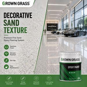 GROWN GRASS Prix de gros Revêtement de sol en résine époxy auto-nivelant à base de sable coloré liquide - Product Image 1