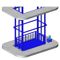 Ascenseur de fret vertical électrique industriel 2,2 kW, capacité 500-2000 kg, élévateur de marchandises hydraulique pour entrepôt à double rail de guidage