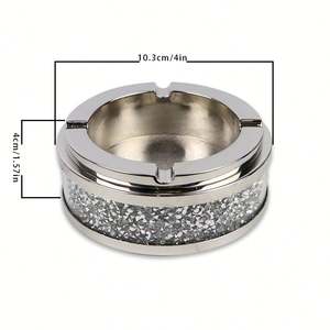 ที่เขี่ยบุหรี่แก้วคริสตัลทรงกลมหรูหราทันสมัยของขวัญสำนักงานบ้านสำนักงานสำหรับห้องนั่งเล่น - Product Image 6