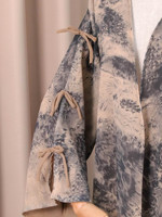 Ensemble Kimono Long Imprimé pour Femme avec Écharpe Assortie, Robe Maxi Florale Ouverte sur le Devant, Modeste, Automne Hiver
