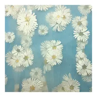 HG6383 % 100% Polyester yeni beyaz çiçek folyo baskı papatya desen tül giysi kumaşı elbise