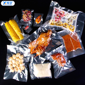 Sacs sous vide en plastique PE transparent imprimés sur mesure, scellés sur 3 côtés, de qualité alimentaire, en nylon plat, pour la congélation de <span class=keywords><strong>fromage</strong></span>, de galettes, de bacon et de sandwichs - Product Image 4