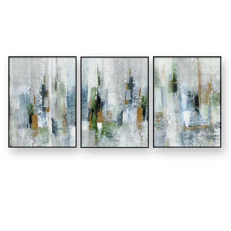 Custom Abstract Gold foil Paintings indoor home wall decoration painting wholesale price Canvas art Painting abstract 3pcs