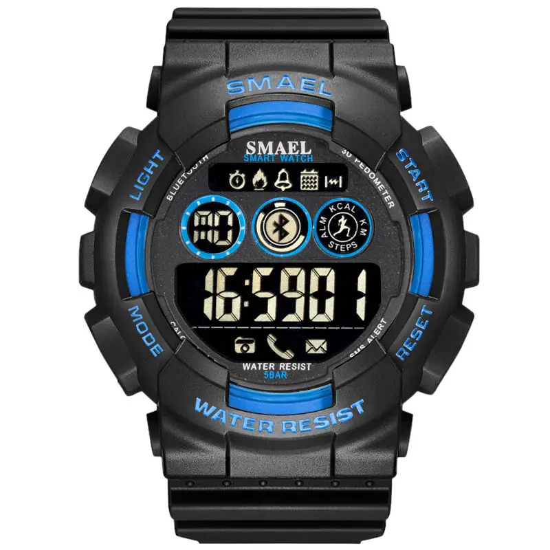 SMAEL 8013 hochwertige Outdoor-Eis aus wasserdichte LED-Leuchten Blue-Tooth Smart Sport Digitaluhren Uhr 2021 aus China