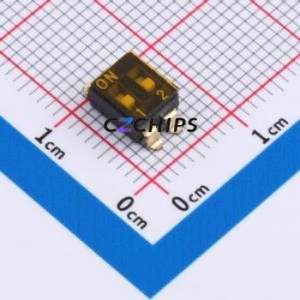 DSIC-02-TS-GER DIP Switch SMD Switch Flat Toggle, Groove Type Single Pole Single Throw 2 2.54mm - Product Image 1