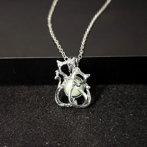 Usine En Gros Lueur Dans Le Noir Perle Lumineuse <span class=keywords><strong>Chat</strong></span> Pendentif Veilleuses <span class=keywords><strong>Collier</strong></span> <span class=keywords><strong>pour</strong></span> Femmes - Product Image 2