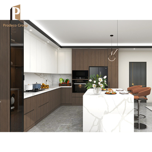 Nouvelle maison modulaire contreplaqué bois laqué personnalisé moderne armoires de cuisine complètes États-Unis - Product Image 3