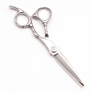 Ciseaux de coiffure en acier inoxydable, ciseaux de barbier, poignée ergonomique, outil de toilettage de salon, logo personnalisé disponible - Product Image 4