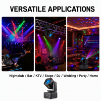Mini Cabeza Móvil de Luz para Escenario 36W LED RGBW Láser Estroboscópico Flash Sincronización de Sonido DMX Modo Maestro Esclavo Automático para KTV, Sala, Fiesta, Hogar