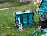 Siège de tabouret pliant imprimé floral de haute qualité et sac à outils en toile détachable chaise à outils pliable tabouret pliant sac de jardin