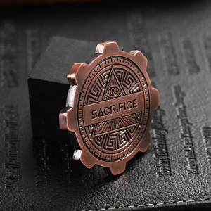 Monete da gioco in metallo con design personalizzato a forma di ingranaggio, colore rame antico, in lega di zinco 3D 2D, produzione in fabbrica - Product Image 6