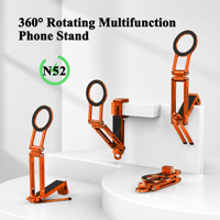Soporte Magnético Multifuncional Plegable de Aluminio N52 con Abrazadera para Escritorio, Trípode para Transmisión en Vivo, Cocción, Filmación y Viajes