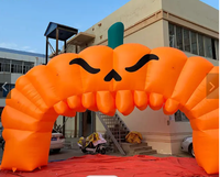 Trick Or Treat Halloween Arche Gonflable Citrouille Arche Intégrée LED Porte Gonflable Décoration