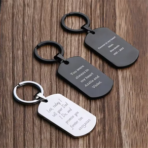 Custom Metal Dog Tag Keychain Stainless Steel Key <b>Ring</b> Engraved <b>Name</b> Tag Pendant for Gift and Promotion - Product Image 4