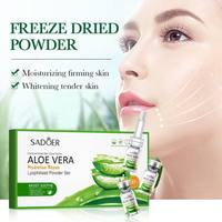 SADOER Poudre Lyophilisée Naturelle d'Aloe Vera Hydratante et Nourrissante pour Peaux Sensibles – Coffret Sérum en Poudre Lyophilisée