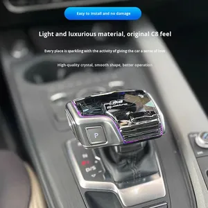<span class=keywords><strong>Pommeau</strong></span> <span class=keywords><strong>de</strong></span> levier <span class=keywords><strong>de</strong></span> vitesses en cristal pour Audi A6L/A4L/A5/A7/Q5/Q7 OLIVER, installation facile, accessoires intérieurs - Product Image 3
