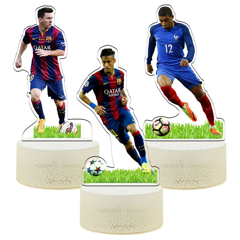 Cristiano Ronaldo Kylian Mbappe Leo Messi Neymar football player star 3D derivatives night light nightlight lamp for gift fans