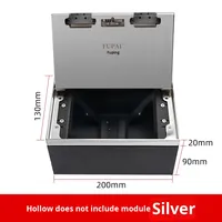 Soket lantai, Eropa 12-posisi, Stainless Steel multifungsi, Flip-Top, lima lubang marmer, gaya Inggris, colokan 16A, soket lantai IP11 250V AC