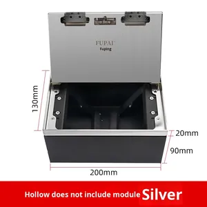 Châu Âu 12-vị trí đa chức năng bằng thép không gỉ Flip-Top tường ổ cắm năm lỗ Đá Cẩm Thạch kiểu Anh 16A cắm sàn ổ cắm - Product Image 2
