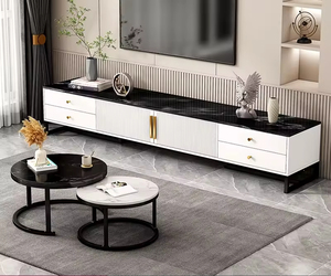 Moderner TV-Schrank TV-Tisch mit Großer Ablage Konsole Medienmöbel für Wohnzimmer Schlafzimmer Weiß - Product Image 1