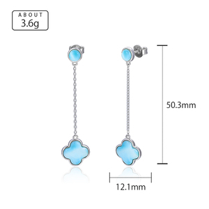 Boucles d'oreilles pendantes longues en argent 925 avec <span class=keywords><strong>pierre</strong></span> <span class=keywords><strong>Larimar</strong></span> bleue naturelle, design classique personnalisé OEM, <span class=keywords><strong>bijoux</strong></span> fins, cadeau pour femme, anniversaire <span class=keywords><strong>de</strong></span> mariage - Product Image 5