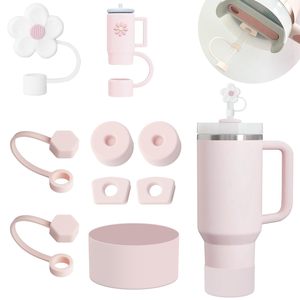 Set di accessori per tazze include per bambino bere bottle1 stivale in silicone per 40 oz 30 oz tazze piatte fiori di nuvola carino <span class=keywords><strong>punta</strong></span> di paglia
