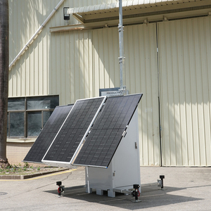Torre de Iluminación Solar Portátil de Alta Calidad con Paneles Solares de 3*450W, 4*100W LED, Elevador Eléctrico Manual, IP65, MPPT, 6000K - Product Image 4