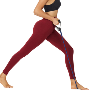 Leggings de yoga negros de poliéster de talla grande multicolores con patrón ajustado supersuave de cintura alta y logotipo personalizado para mujer - Product Image 4