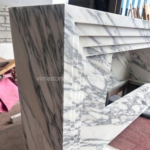 Cheminée en marbre blanc Arabescato de style classique moderne italien pour la décoration intérieure de la maison - Product Image 5