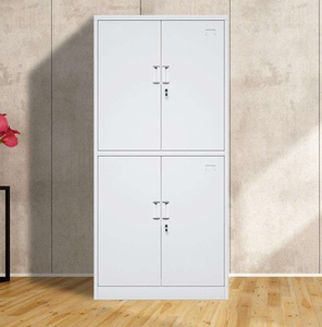 Armoire de classement en acier de bureau, rangement de livres, casier, armoire de rangement de fichiers en métal à 4 portes avec 4 étagères réglables - Product Image 1